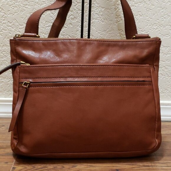 FOSSIL COREY LEATHER CROSSBODY BAG ~ BROWN ~ GREAT USED COND. - Picture 3 of 15